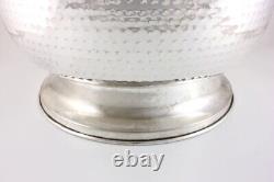 Large Vintage Silver Plated Wine Cooler. Hammered Big Champagne Ice Bucket Bowl