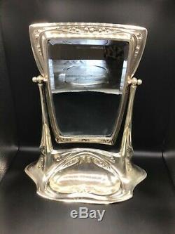 Large and Beautiful WMF Silver Plate Art Nouveau Vanity Mirror