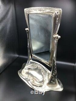 Large and Beautiful WMF Silver Plate Art Nouveau Vanity Mirror