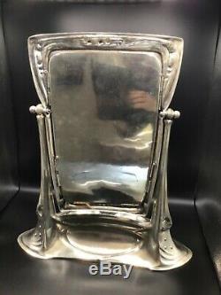 Large and Beautiful WMF Silver Plate Art Nouveau Vanity Mirror