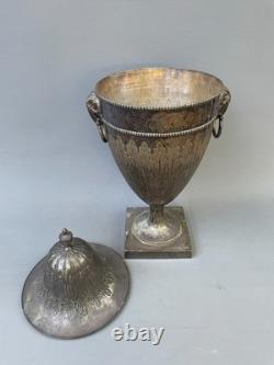 Large silver-plated metal bowl, 19th century