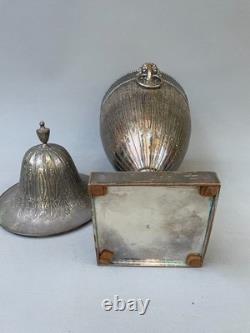 Large silver-plated metal bowl, 19th century