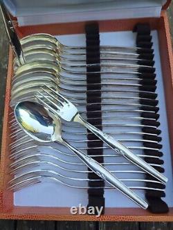 Liberty Silver Plated Cutlery Set 12 Forks 12 Dessert Spoons