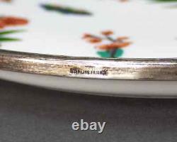 Limoges Tetard Edite A. Raynaud French Porcelain & Sterling Silver Platter