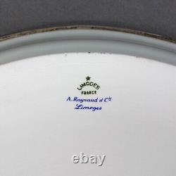 Limoges Tetard Edite A. Raynaud French Porcelain & Sterling Silver Platter