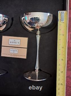 Links London silver plated cocktail glasses x2 in original box never used