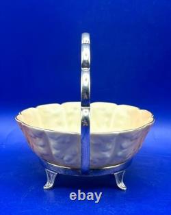 Locke & Co. Worcester Peacock Candy Dish in Silver Plated Frame, c. 1902-14