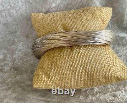 Los Castillo Taxco Silverplate 12 Strand Cable Cuff Bracelet Heavy 6 Wrist
