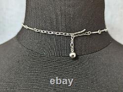 Lovely Vintage Rhodium Faux Sapphire Necklace Signed Jewelcraft Jewellery