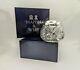 MAPPIN & WEBB Glass Crystal Silver-Plated Sugar Jam Pot Dish Spoon Original Box