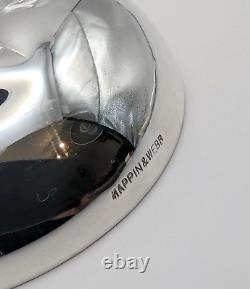 MAPPIN & WEBB Glass Crystal Silver-Plated Sugar Jam Pot Dish Spoon Original Box