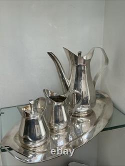 MCM Silver Plated With Mexican Origin Markings Tea Set Of 3