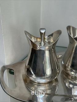 MCM Silver Plated With Mexican Origin Markings Tea Set Of 3