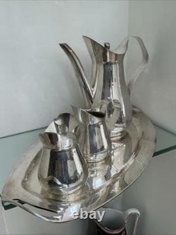 MCM Silver Plated With Mexican Origin Markings Tea Set Of 3