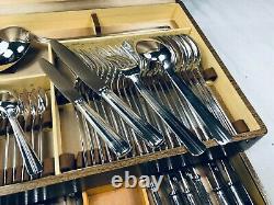 MÉNAGÈRE ERCUIS ART DECO 61 Pcs SILVER PLATED FLATWARE DINER SET TOP