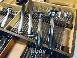 MÉNAGÈRE ERCUIS ART DECO 61 Pcs SILVER PLATED FLATWARE DINER SET TOP