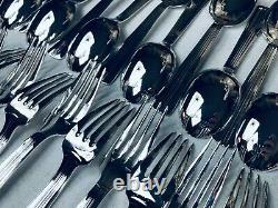 MÉNAGÈRE ERCUIS ART DECO 61 Pcs SILVER PLATED FLATWARE DINER SET TOP