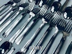 MÉNAGÈRE ERCUIS ART DECO 61 Pcs SILVER PLATED FLATWARE DINER SET TOP