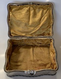 MERIDEN Silver Plate Victorian Jewelry Trinket Box 8 Original Lining Antique