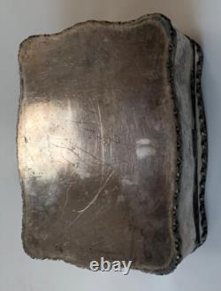 MERIDEN Silver Plate Victorian Jewelry Trinket Box 8 Original Lining Antique
