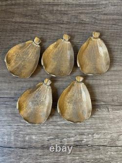 MID Century Art Nouveau Style Designer Silver Plated Brass Lotus Flower Ashtray