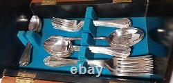 MID Century Teak Cutlery Canteen Silver Plated & Resin Faux Bone