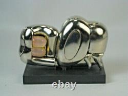 MIGUEL BERROCAL Mini Zoraida Nickle Plated Puzzle Sculpture withBox & Book