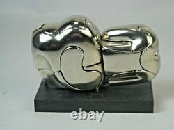 MIGUEL BERROCAL Mini Zoraida Nickle Plated Puzzle Sculpture withBox & Book