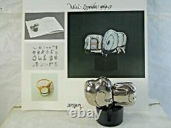 MIGUEL BERROCAL Mini Zoraida Nickle Plated Puzzle Sculpture withBox Book & Stand