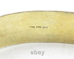MMA 925 Silver Vintage Gold Plated Swirl Patterned Cuff Bracelet BT4857