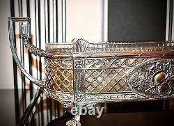 Magnificent WMF Silver Plated Art Nouveau Jardiniere Centre Piece, Original Glass