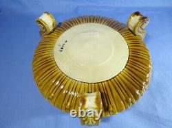 Majolica Wedgwood & Silver Plated Salad Bowl With Servers C1900 (Art Nouveau)