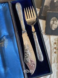 Mappin & Webb Serving Set Silverplate Original Box (Brothers) Ca. 1860 ANTIQUE