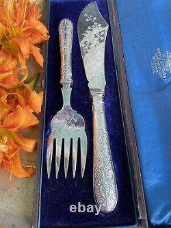 Mappin & Webb Serving Set Silverplate Original Box (Brothers) Ca. 1860 ANTIQUE