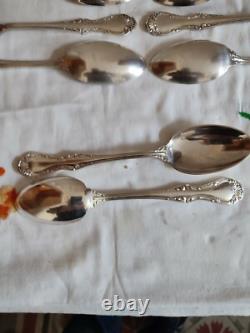 Mappin & Webb twelve soup spoons silver plated decorative vegetal volutes