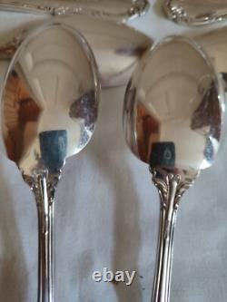 Mappin & Webb twelve soup spoons silver plated decorative vegetal volutes