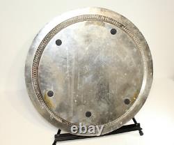Marque Déposée Silver Metal Serving Platter Tray Large Marked ENGHEKROW Scrolls