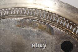 Marque Déposée Silver Metal Serving Platter Tray Large Marked ENGHEKROW Scrolls