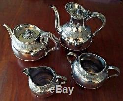 Martin Hall Silver Cape Greek Neoclassical Tea Service Set Coffee English George