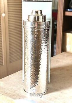 Martini Shaker, Sterling Silver Plated, Hammered Metal, Vintage Look, Retro