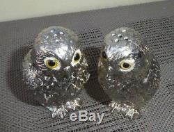 Mauro Manetti Owls Salt And Pepper Cellars Silver Plated Cute No Ice Bucket