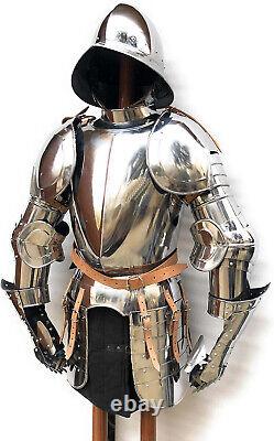 Medieval Plate Half Suit of Armor with Spanish Morion Helmet