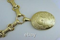 Mercury Gilded 18ct 22ct Gold Plated Silver Collar Necklace & Locket Victorian