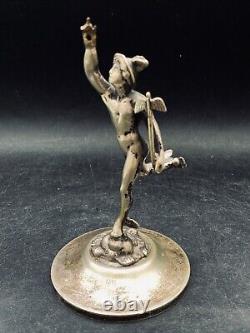 Mercury Hermes Mappin & Webb Hood Ornament Statue 5 on Base PRINCES PLATE W4347