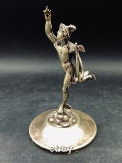 Mercury Hermes Mappin & Webb Hood Ornament Statue 5 on Base PRINCES PLATE W4347