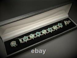 Micro Mosaic Silver Bracelet, Antique Victorian Swift Swallow Bird Daisy Italy