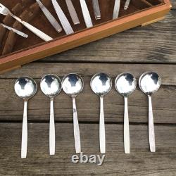 MidCentury Viners Corinth EPNS A1 Silver Plated 56 Piece Cutlery Set For 6