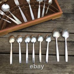 MidCentury Viners Corinth EPNS A1 Silver Plated 56 Piece Cutlery Set For 6