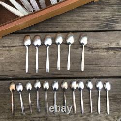 MidCentury Viners Corinth EPNS A1 Silver Plated 56 Piece Cutlery Set For 6