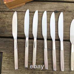MidCentury Viners Corinth EPNS A1 Silver Plated 56 Piece Cutlery Set For 6